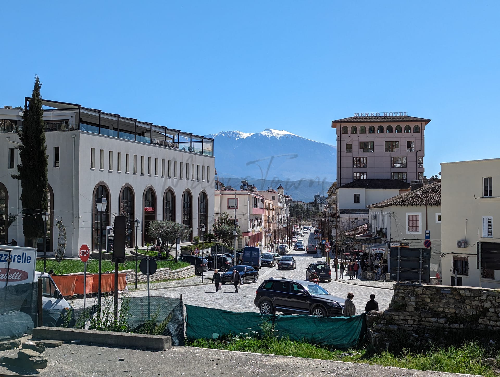 A view of the modern Berat city centre