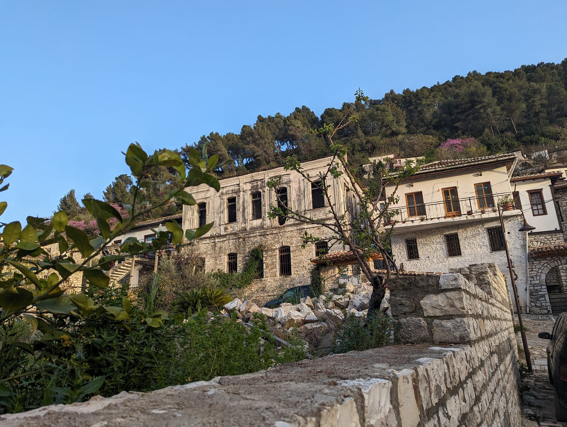 Berat Albania, a ruined house in Gorica