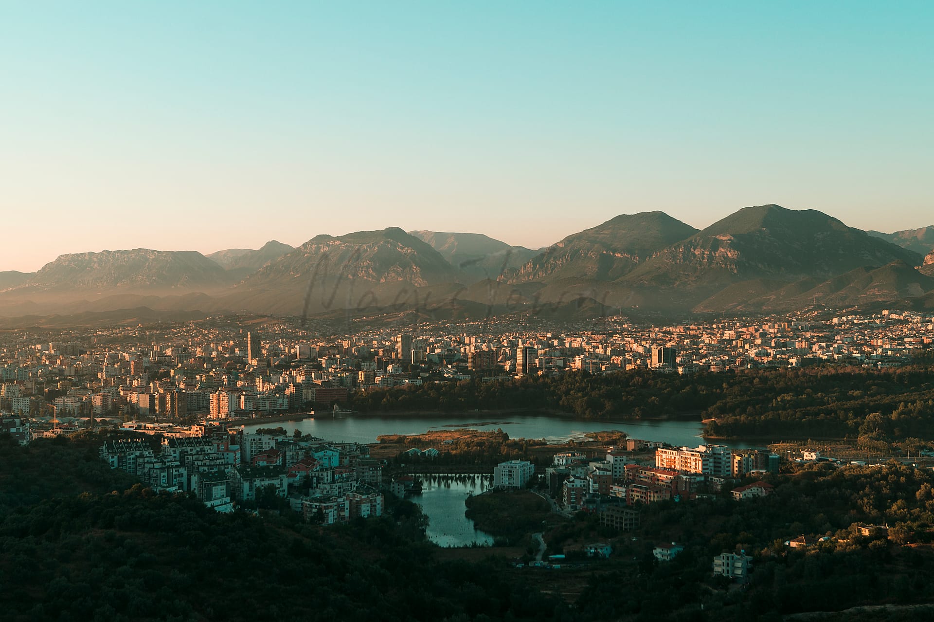 Tirana view of the capital city of Albania