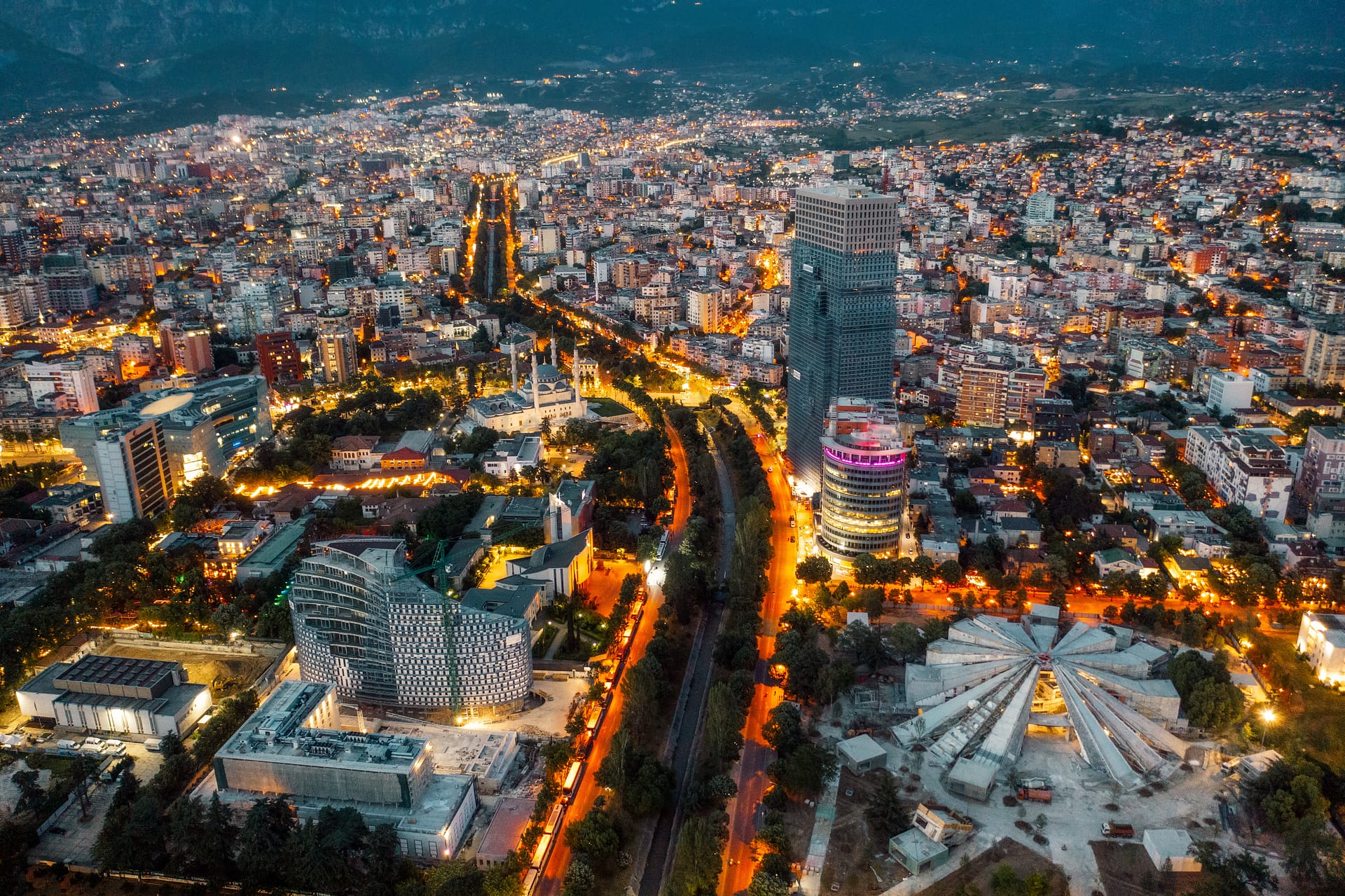 Tirana, Albania aerial, taken in June Summer 2022 Tirana, Albania aerial, taken in June Summer 2022