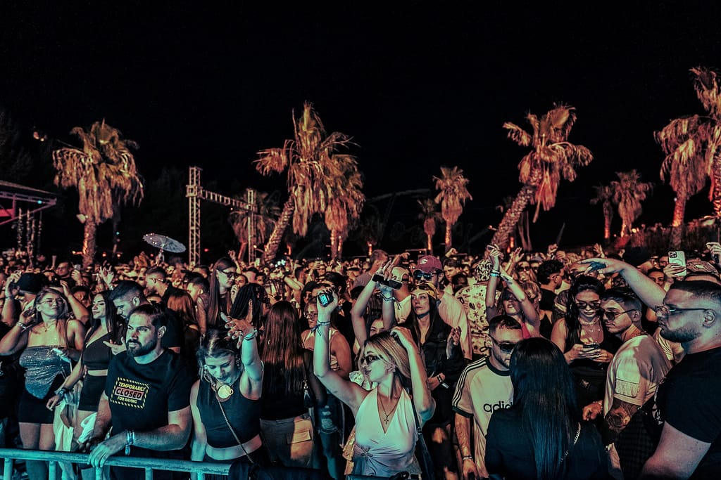 One of the best festivals in Albania, UNUM Festival in Shëngjin, with electronic music stages set by the sea and pine trees