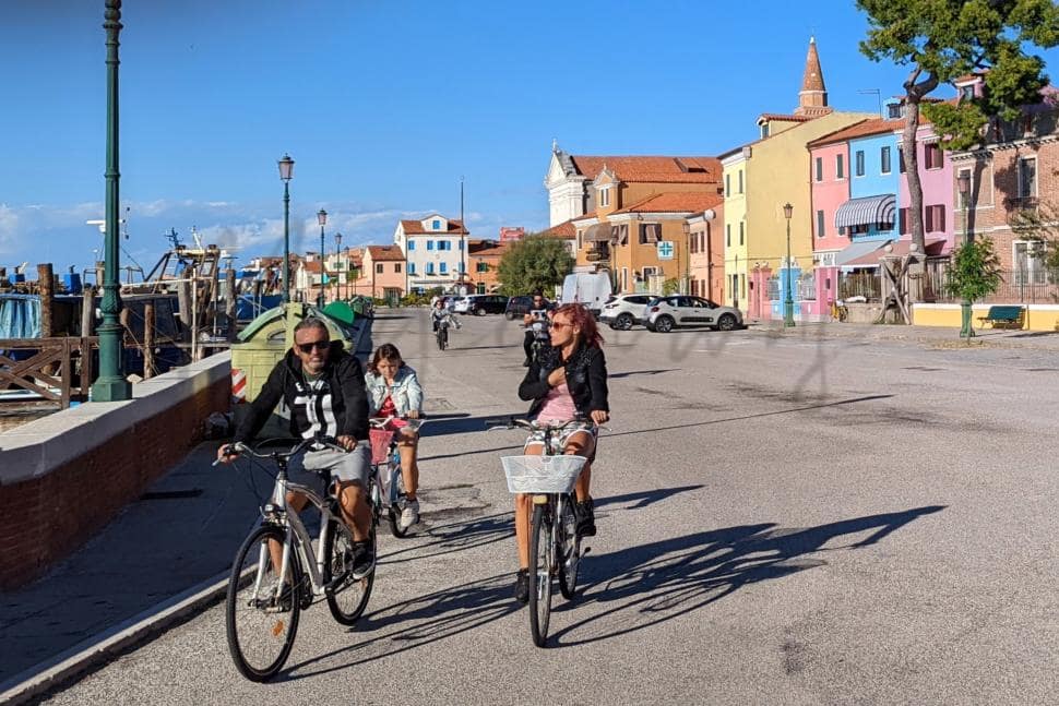 Cycling along venetian lagoon